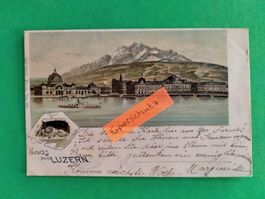 Gruss aus Luzern AK um 1898 Städte Litho