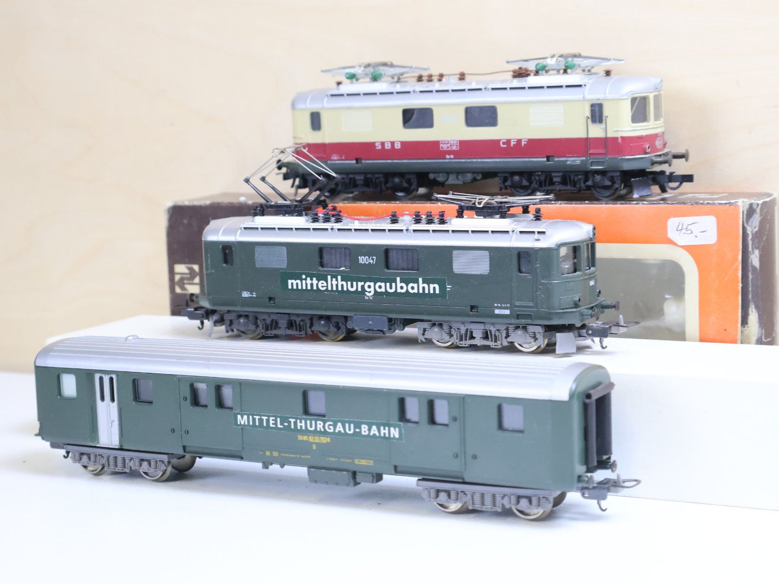 Lima Modellini di ferrovie: Lima Thurgau/TEE Doppelpack 2 x SBB Re 4/4 E-Lok H0 DC – Usato da Winterthur venduto da Monstera