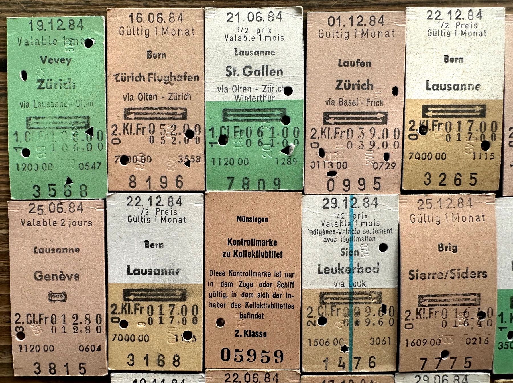 Biglietti: 20 Top Billette, SBB, Tickets Edmondsche Kartonbillette – Usato da Seltisberg venduto da quadartswiss 1