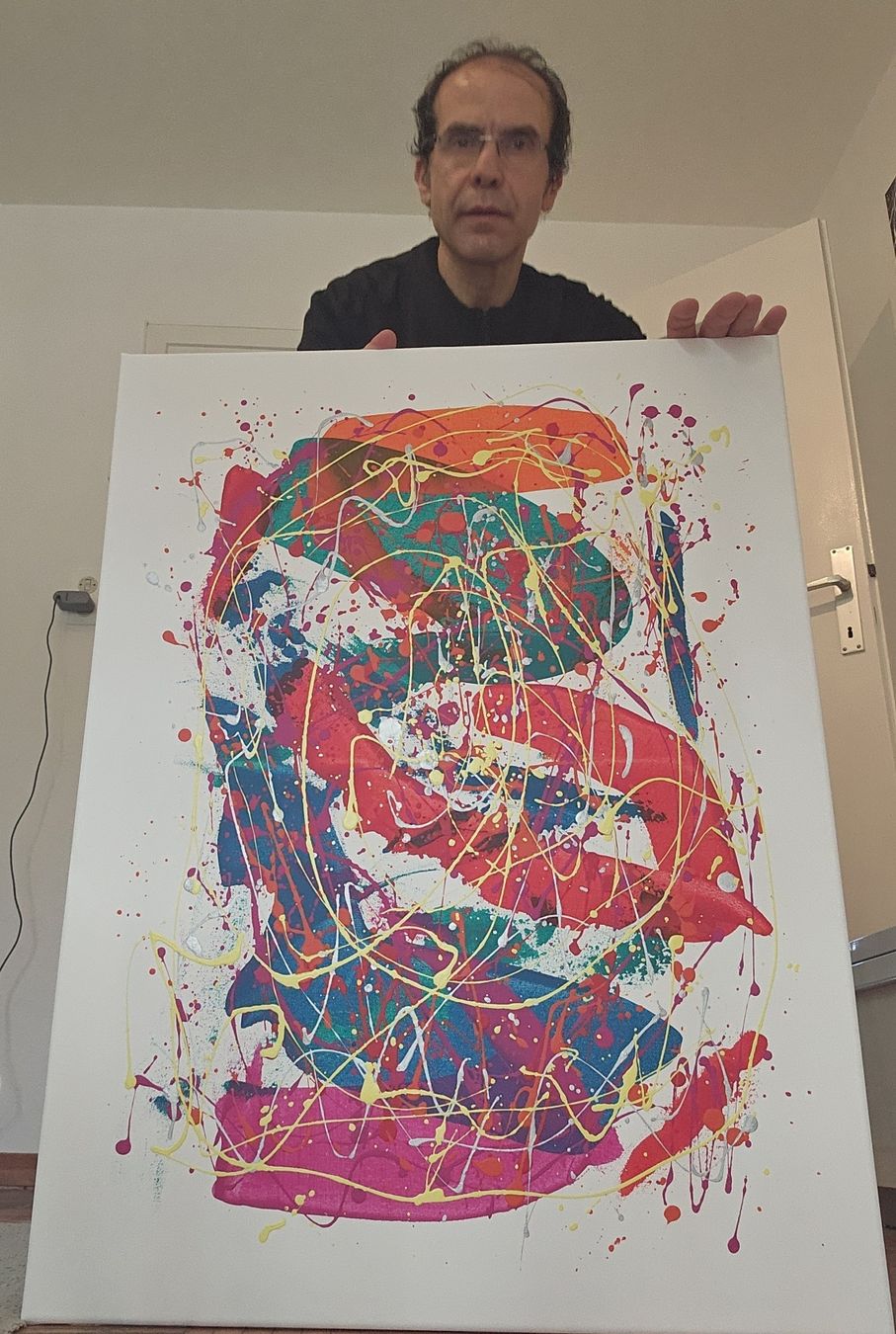 Dipinti: Peinture abstraite multicolore sur toile, – Nuovo (secondo la descrizione) da Le Locle venduto da fab_c9hh