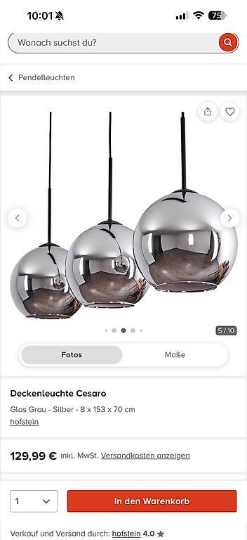 Kronleuchter & Deckenlampen: Haenge LAMPE SILBER – Gebraucht aus Cham von VStore 1