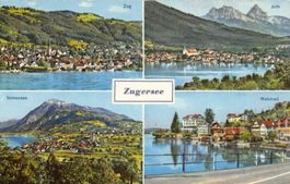 Schöne, alte Ansichtskarte: Zugersee
