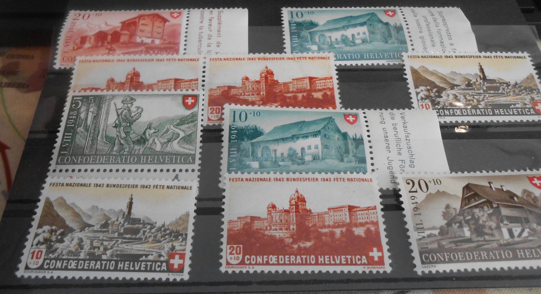 Alle Briefmarken: Briefmarken Pro Patria postfrisch 1946 bis 1949 – Gebraucht aus Basel von Javer