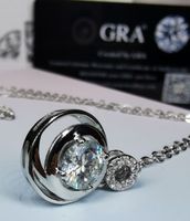 Collier argent avec diamant de moissanite de 1 ct certifié