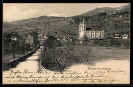 AK Sarnen, Kirchhofen, Blick auf Ort und Kirche