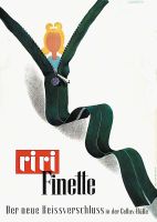 Vintage riri Finette Reissverschluss Plakat, Franco Barberis