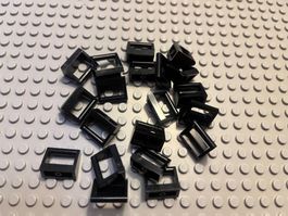 Lego 13x Fliesen mit Stange (2432) schwarz