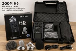 Zoom H6 Recorder mit 2 Mik-Kapseln und SGH-6 Richtmikrofon