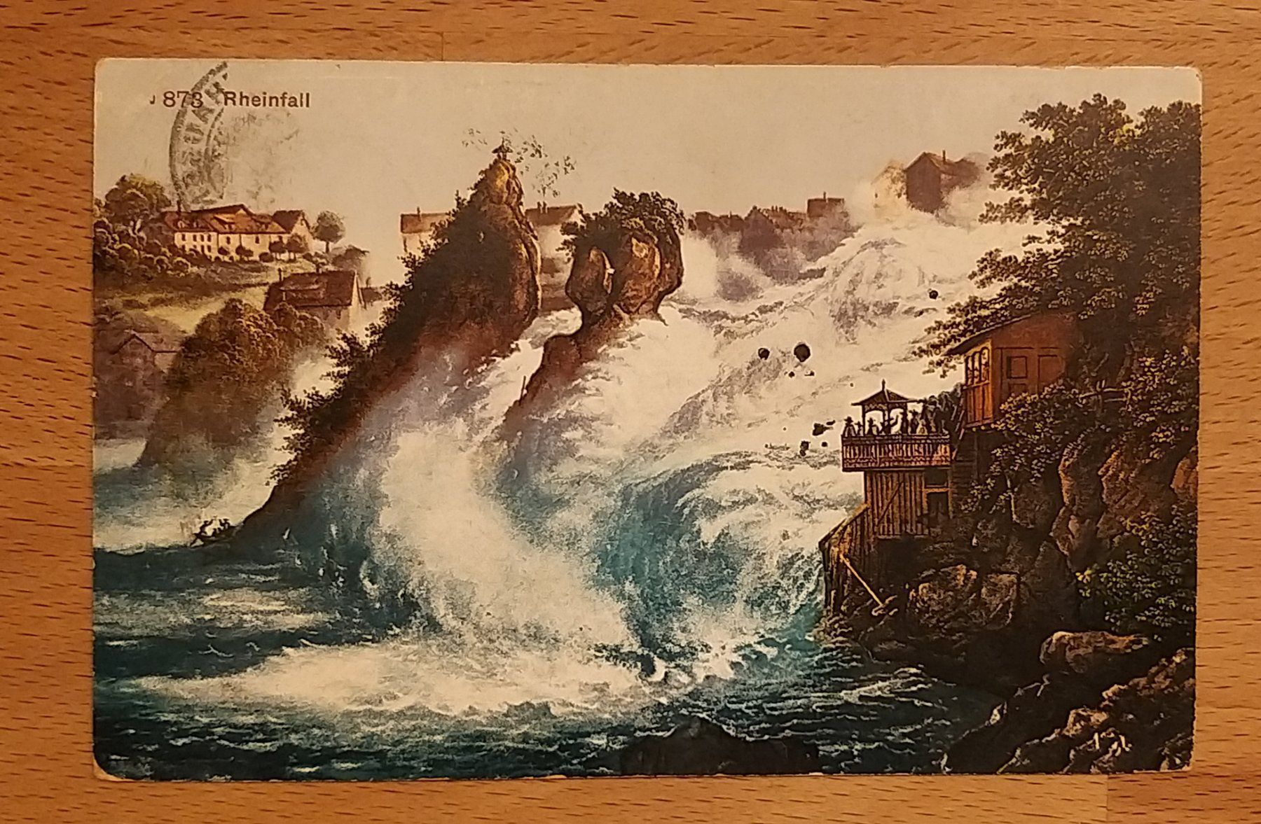 Cartoline postali: PK 1909 Rheinfall mit Spezialstempel – Usato da Unterägeri venduto da PhilatelieStudiger
