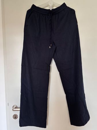 Zara Leinenhose Dunkelblau – Grösse M (52% Leinen)