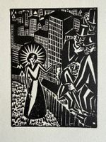 🟡antiker Holzschnitt FRANS MASEREEL monogrammiert EROTIK