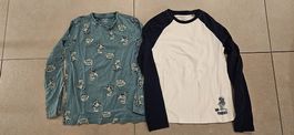 2 Langarm Shirts Gr. 140 Dino