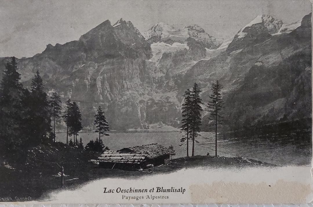 Cartoline postali: OESCHINENSEE  -  Blumlisalp – Usato da Delémont venduto da Domdom1