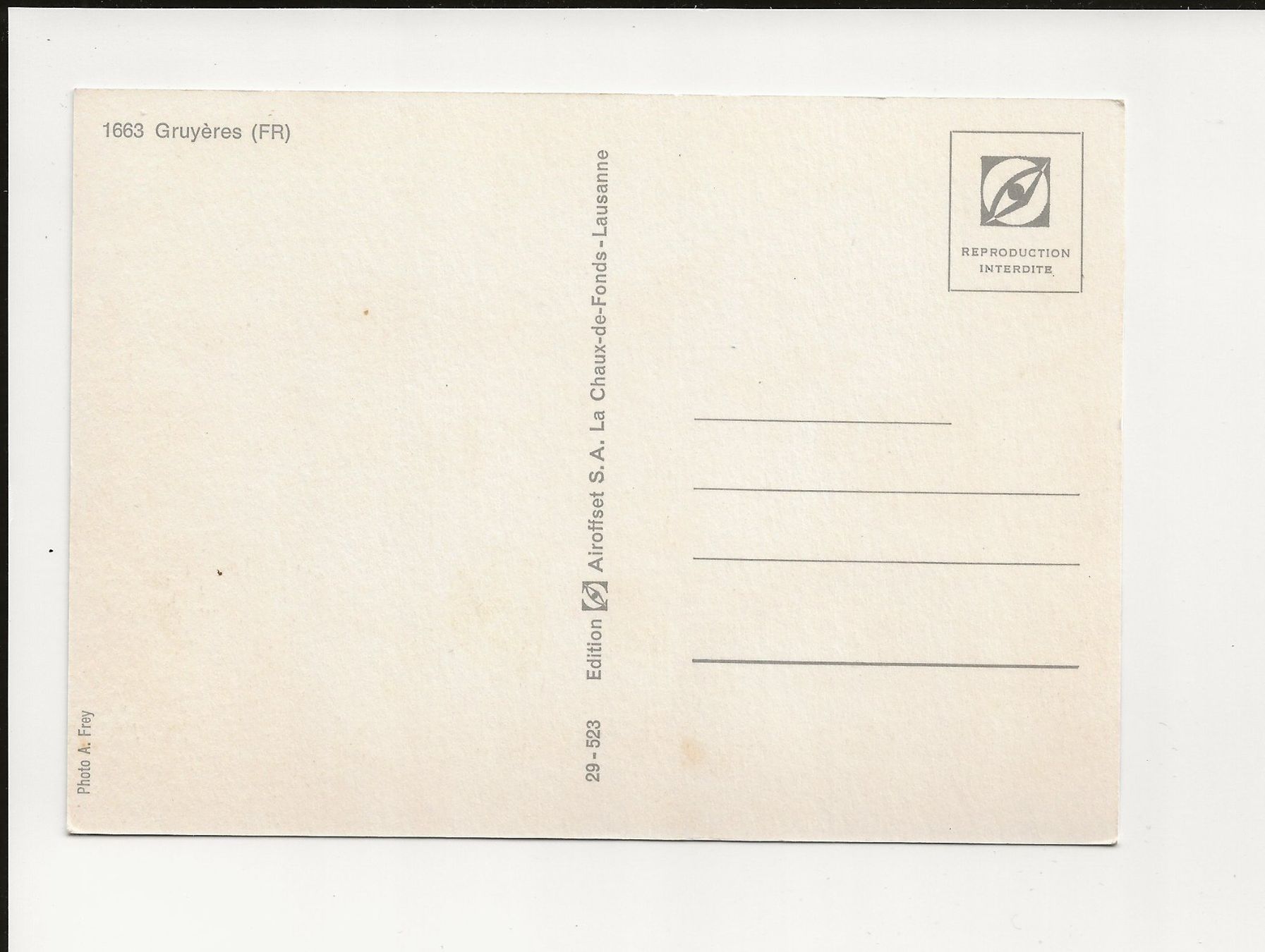Cartoline postali: AK ca 1975 Gruyères – Usato da Greifensee venduto da 315WDO 1