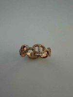 Anello a catena color oro rosa con pietre pari al nuovo