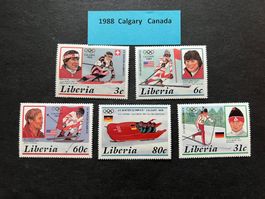 Liberia Olympia Winter Calgary 1988 ** super  (E942)