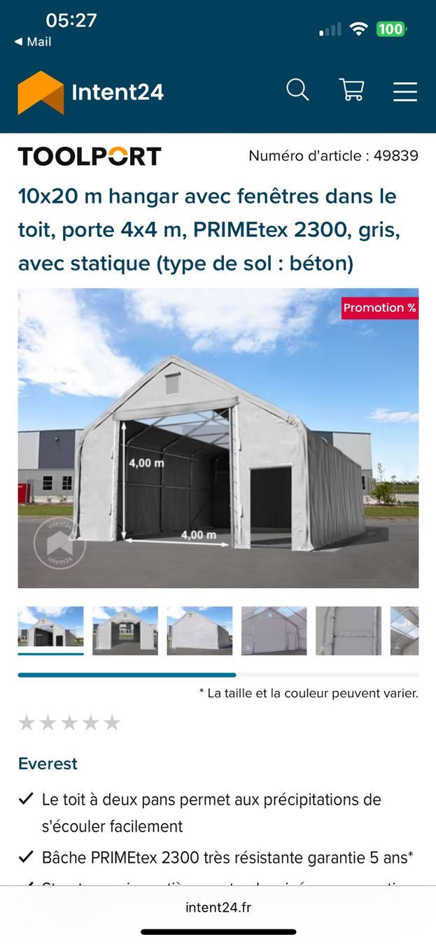 Rifugi: Hangar viticole agricole ou autres – Nuovo e nell'imballaggio originale da Mont-sur-Rolle venduto da mar_6vbx