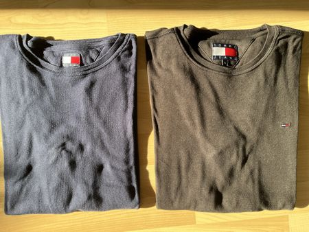 2 Tommy Hilfiger Shirts Pullover, Blau und Schwarz,  L