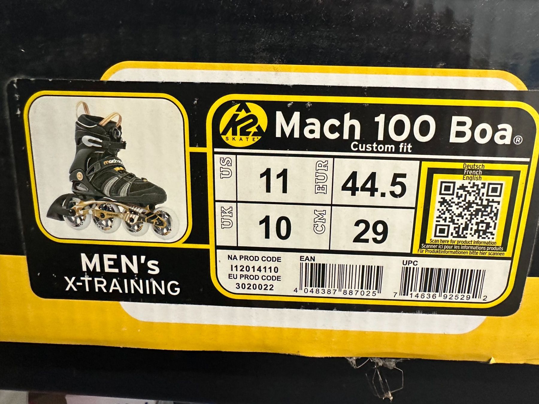 K2 Pattini in linea & Pattini a rotelle: Inlineskates Mach100 schwarz gold Grösse 44.5 – Usato da Bülach venduto da eugig5 6