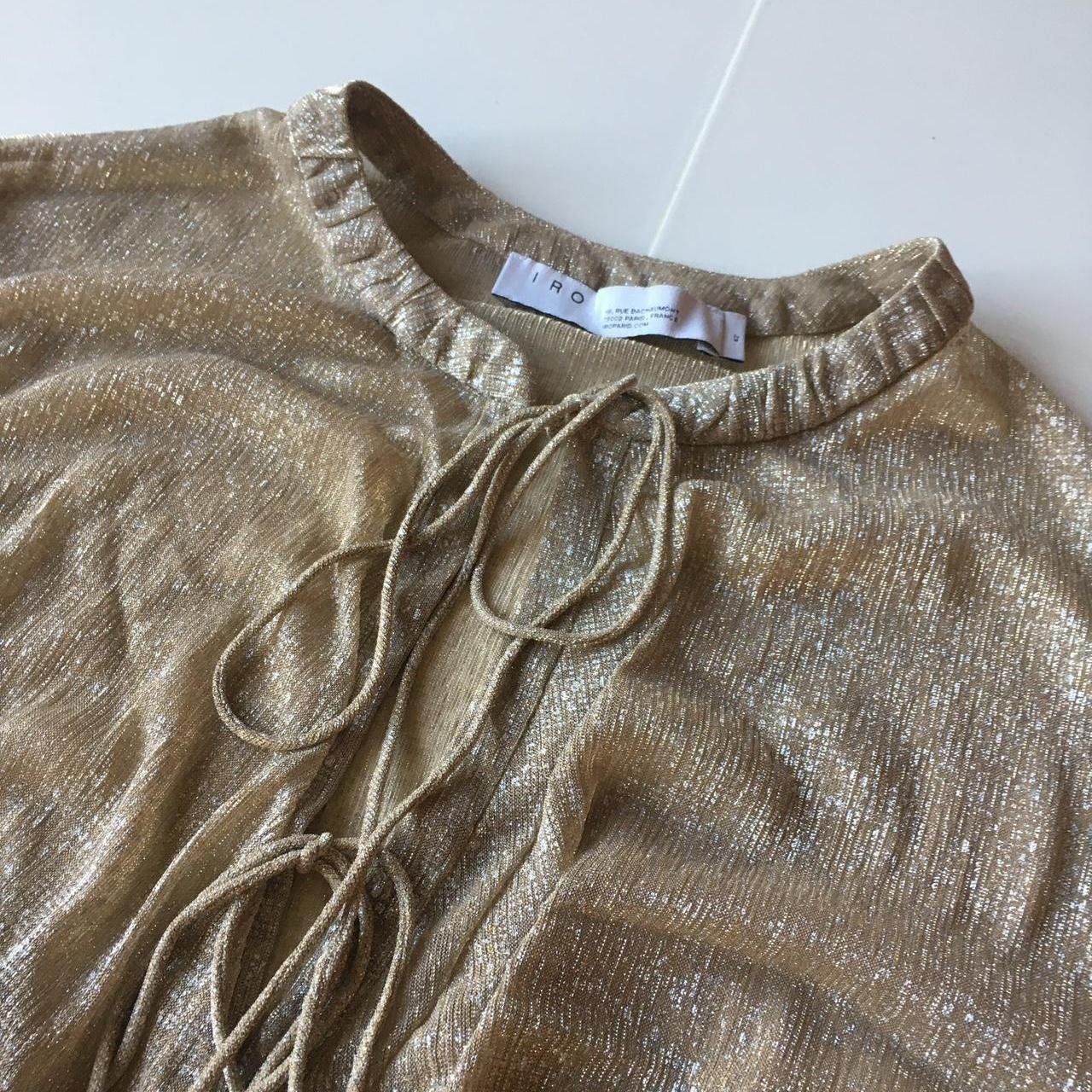 Iro Top: Blouse dorée metalique IRO - taille 42 – Usato da Troinex venduto da Irisglo 3