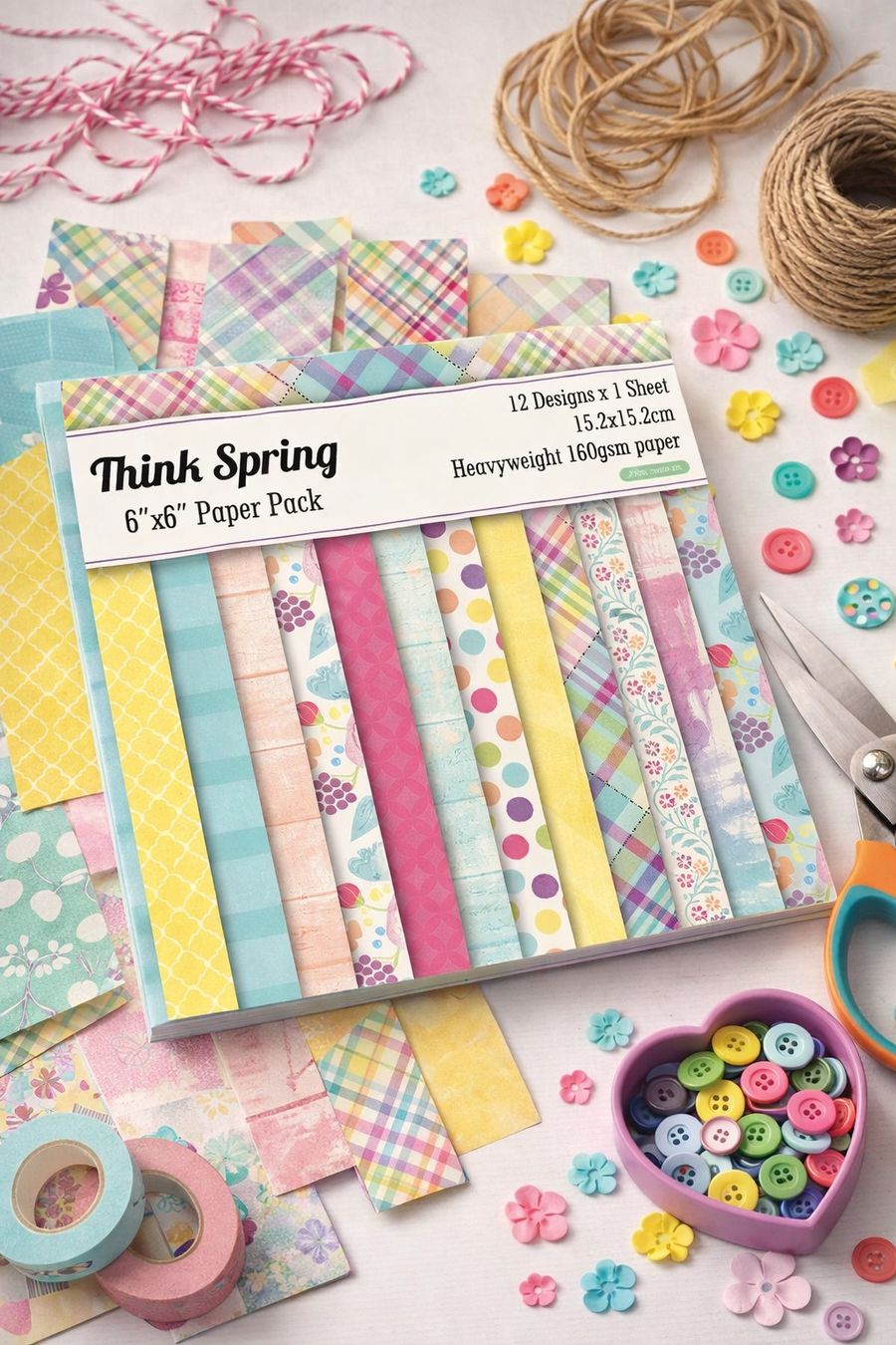 Carta: 12 Blatt Design-Papier, Bastelpapier "think spring"  NEU – Nuovo e nell'imballaggio originale da Effretikon venduto da wenuss
