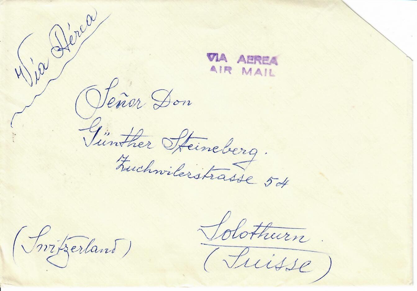 Alle Briefmarken: Brief, Ecuador – Gebraucht aus Hochdorf von Ziegel-16 1