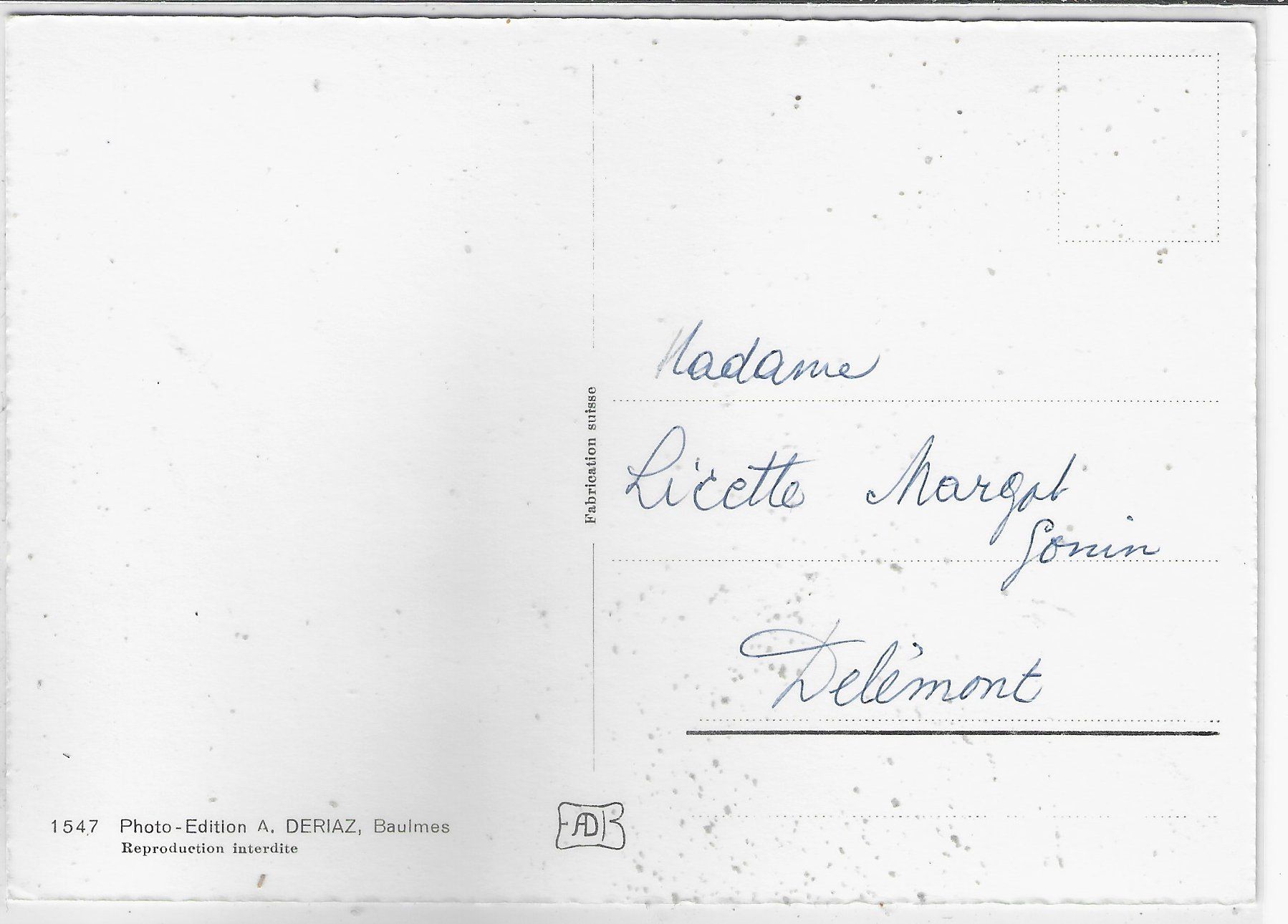 Cartoline postali: Hopital de la Vallee de Joux – Usato da Ettingen venduto da Kartenplanet 1