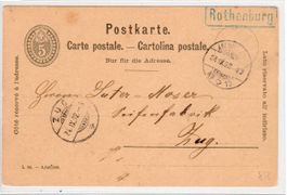 Postkarte Ambulant Rothenburg 1892