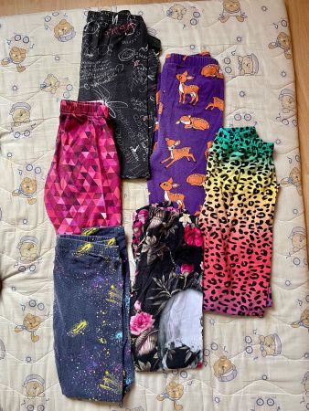 Mädchen Leggins 6 Stk., bunte Muster, Grösse 128-140