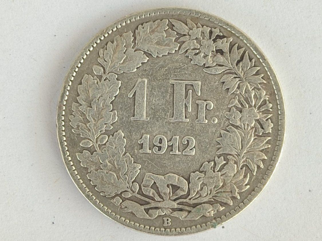Tutti le monete: Schweizer 1 Fränkler silber 1912 – Usato da Strengelbach venduto da Phorensic_30