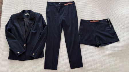 Damen Anzug Set Blazer und Hose mit Streifen Grösse S
