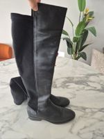 Kniehohe Clarks Damen Leder Stiefel Schwarz Grösse 40