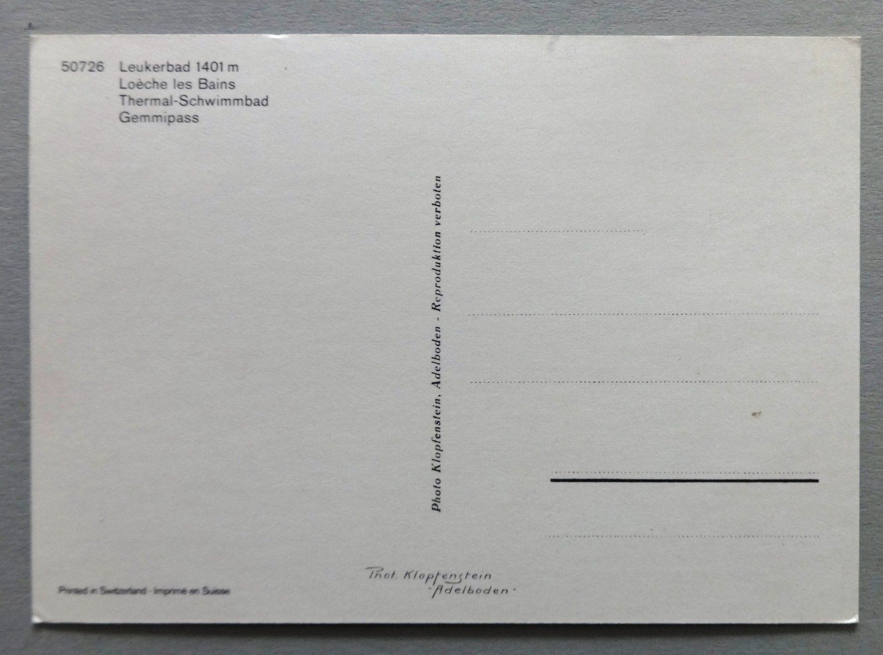 Cartoline postali: Leukerbad 1401 m, Thermal-Schwimmbad – Usato da Fétigny venduto da Billy2miny 1