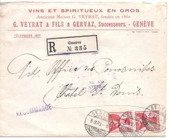 LETTRE DE LA MAISON VEYRAT, de Genève à Châtel - St - Denis
