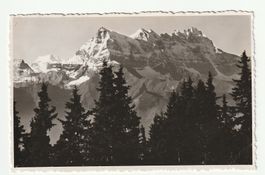 Gruss aus Leysin mit den Dents du Midi, Waadt 1939