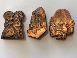 3 Basler Fasnacht Plaketten 2013/15/19 3 x Kupfer