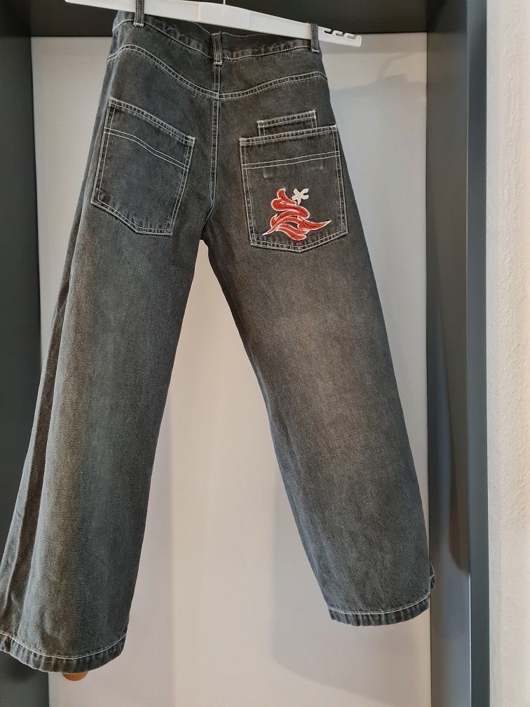 Pantaloni: Neu: Jeans - schwarz bleached - spezieller Bund - Gr.140 – Nuovo (secondo la descrizione) da Uznach venduto da Laeuffer 1