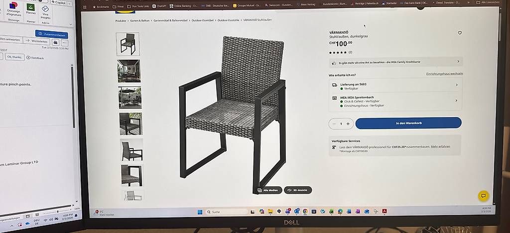 Ikea Set di tavolo e panche: Gartengarnitur IKEA/JYSK, Ø130cm,  grau/schwarz – Usato da Selzach venduto da Twei1007 3