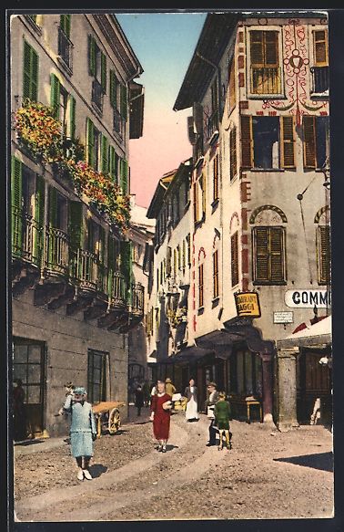Cartoline postali: AK Lugano, Via Pessina – Usato da Berlin venduto da bartko-reher