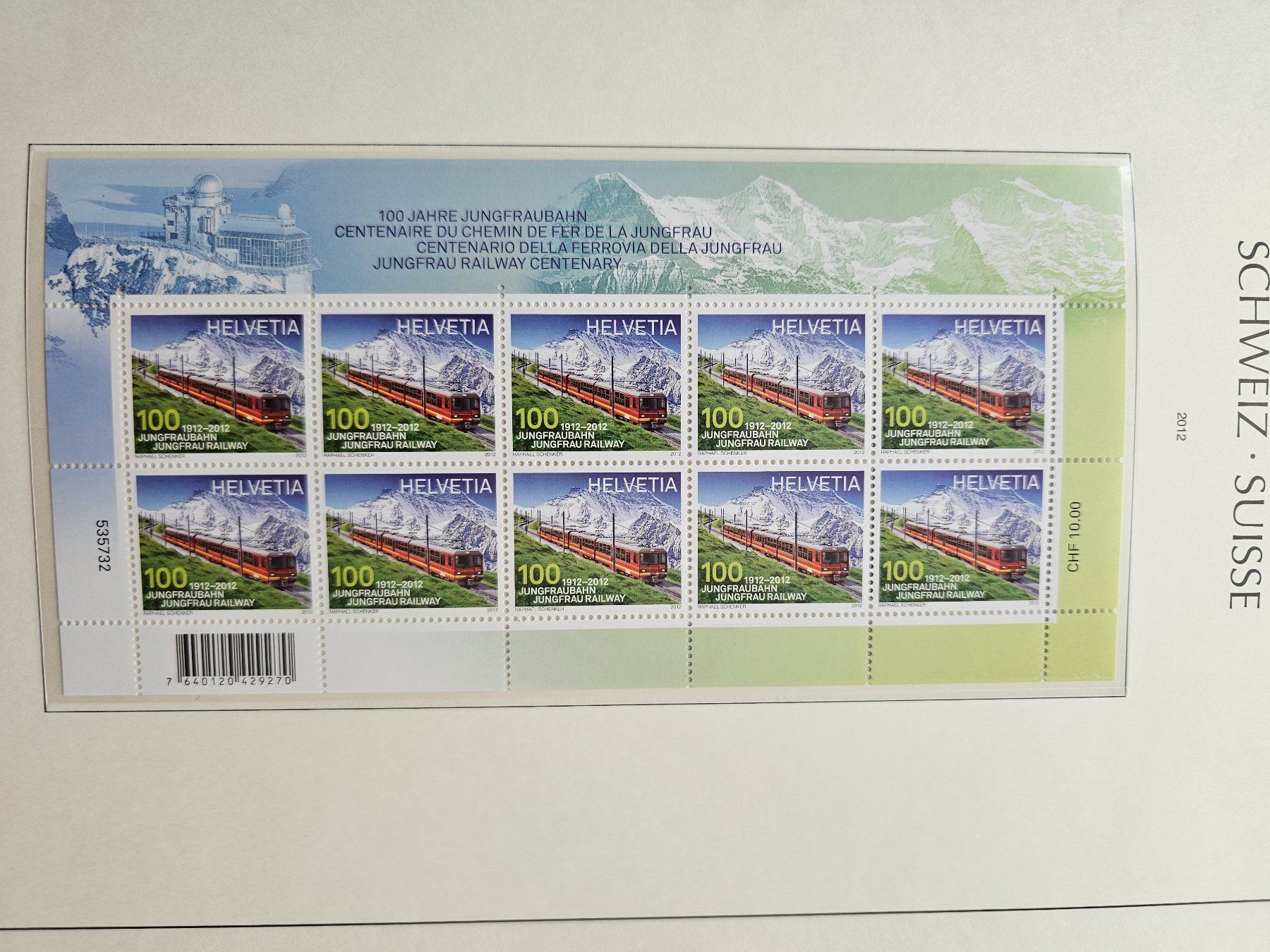 Alle Briefmarken: 2012 Kleinbogen Nr. 1416, postfrisch** – Neu (gemäss Beschreibung) aus Leimbach AG von jaja79