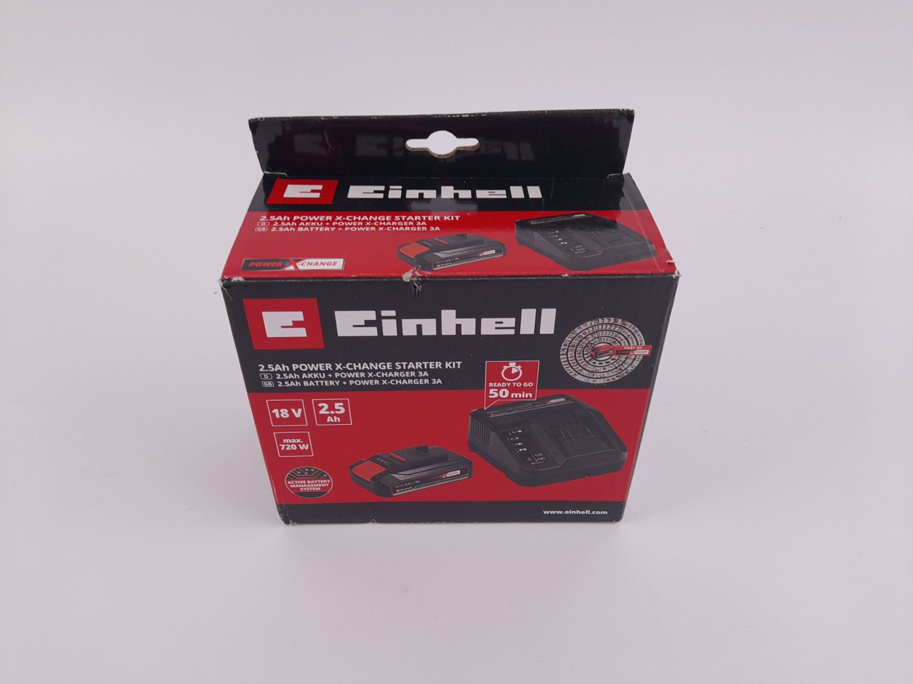 Einhell Caricatori & Batterie: EINHELL Akkuladestation Starter Kit 18V 2,5Ah – Nuovo (secondo la descrizione) da Liebefeld venduto da Restwert_Liebefeld