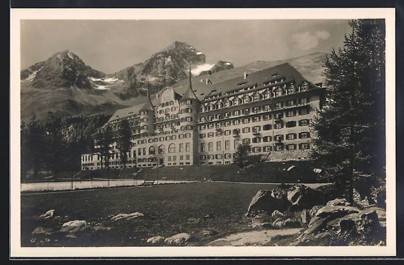 Ansichtskarten: St. Moritz, Suvrettahaus mit Tennisplatz – Gebraucht aus Berlin von bartko-reher