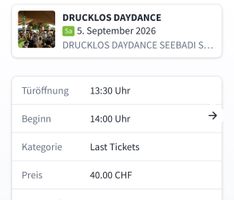 DRUCKLOS DAYDANCE 5. September 2026 Ticket