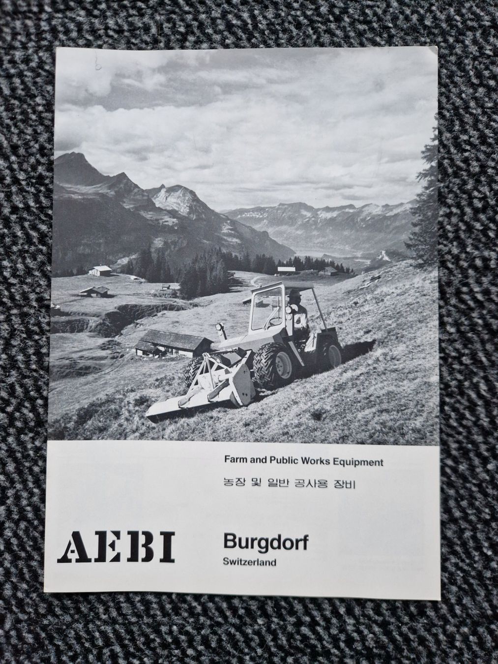 Aebi Trattori: Original Prospekt Aebi Export Programm / Englisch / Japan? – Usato da Dürnten venduto da Bachtel84