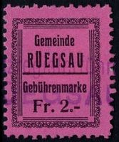 2 Fr. Fiskalmarke der Gemeinde RÜEGSAU