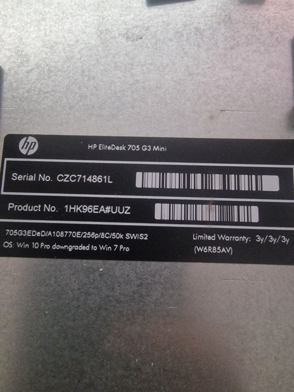 Hewlett Packard PC: HP Elitedesk 705 G3 Mini – Usato da Münsingen venduto da tim_2xql 2