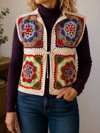 Handgestrickte Weste/Gilet