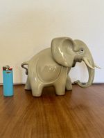 Elefant 🐘 Keramik Figur Vintage Deko (LBH ca. 22x11x15 cm)
