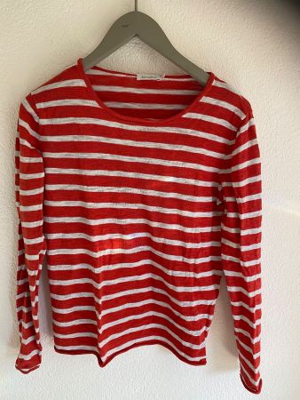 Hessnatur gestreiftes Shirt Rot-Weiss Grösse 38