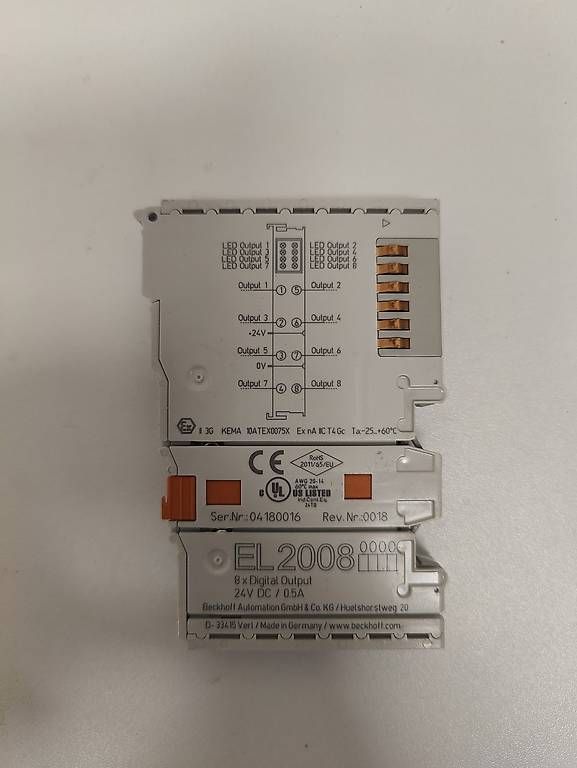 Beckhoff Componenti elettronici: Beckhoff EL2008 - Module sorties digitales 8x24V (x2) – Usato da Pâquier-Montbarry venduto da joris.blanc 1